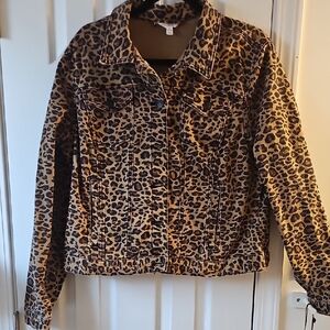 Leopard Print Women's Denim Jacket